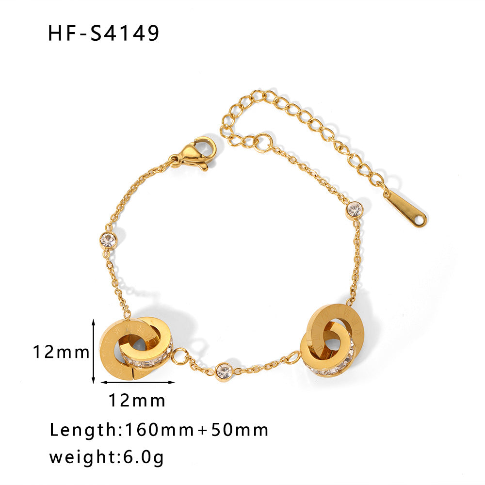 Wholesale Diamond Chain Heart Shaped Pearl Pendant Bracelet